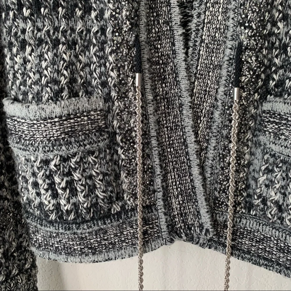 Chanel oversized crystal cashmere silk wool long cardigan cc logo
